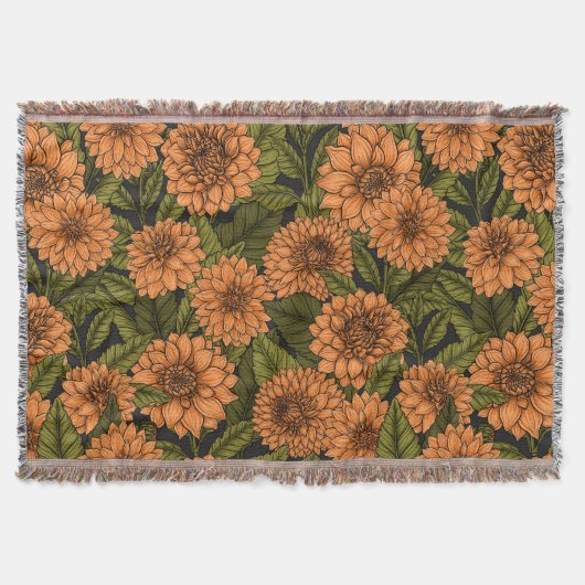 オレンジダリアガーデン スローブランケット (正面)