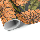 オレンジダリアガーデン ラッピングペーパー (ロールコーナー)