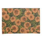 オレンジダリアガーデン 枕カバー (正面右)