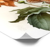 オレンジダリアスフラワーアートプリントポスター ポスター (角)