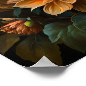 オレンジダリアスフラワーアートプリントポスター ポスター (角)