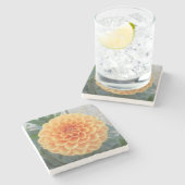 オレンジダリアマーブルストーンコースター ストーンコースター (横)