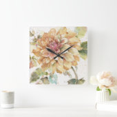 オレンジダリア スクエア壁時計 (ホーム)