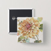 オレンジダリア 缶バッジ (正面&裏面)