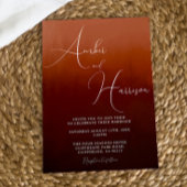 オレンジダークグラデーショングラモールボホ結婚式招待状 招待状