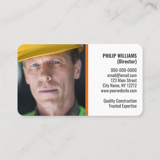 オレンジダークグレーのビジネスロゴ一般契約者 名刺 (裏面)