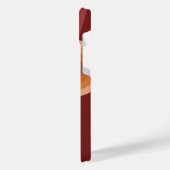 オレンジダークマルーンレッドミッドセンチュリーアートパターン iPhoneケース (左側面)