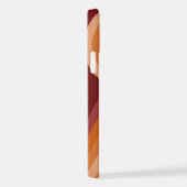 オレンジダークマルーンレッドミッドセンチュリーアートパターン iPhoneケース (右側面)