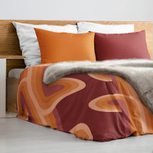 オレンジダークマルーンレッドレトロサークルアートパターン