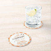 オレンジチェックプレイドリトルカボチャ秋ベビーシャワー ラウンドペーパーコースター (インサイチュ)