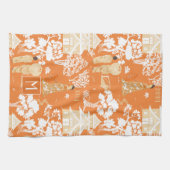 オレンジチノイスリーパゴダスモノグラム キッチンタオル (横)