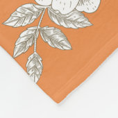 オレンジチノイスリーフローラモノグラム フリースブランケット (角)