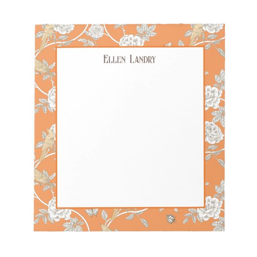 オレンジチノイスリーフローラ ノートパッド (正面)