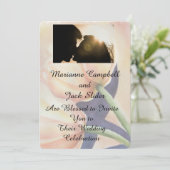 オレンジチューリップのカスタマイズ可能結婚式招待状 招待状 (スタンド正面)