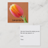 オレンジチューリップのクローズアップの写真の商談の約束 予約カード (正面/裏面)