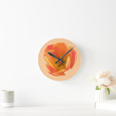 オレンジチューリップの壁掛け時計 ラウンド壁時計 (ホーム)