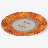 オレンジチューリップオンクラフトパターン紙プレート ペーパープレート (アングル)