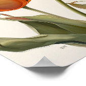 オレンジチューリップフラワーアートプリントポスター ポスター (角)