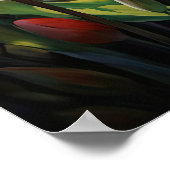 オレンジチューリップフラワーズアートプリントポスター ポスター (角)