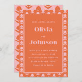 オレンジチューリップフラワー結婚式招待状 招待状 (正面/裏面)