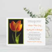 オレンジチューリップフレーム結婚式招待状 招待状 (スタンド正面)