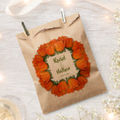 オレンジチューリップブライダルシャワークラフト フェイバーバッグ (クリップ留めされた状態)