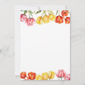 オレンジチューリップモダンフローラベビーシャワー招待状 招待状 (裏面)