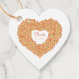 オレンジチューリップ感謝していハートユー結婚式の引き出物ラベル フェイバータグ