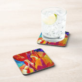 オレンジチューリップ水彩画絵画花 コースター (右側)