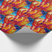 オレンジチューリップ水彩画絵画花 ラッピングペーパー (角)