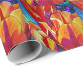 オレンジチューリップ水彩画絵画花 ラッピングペーパー (ロールコーナー)