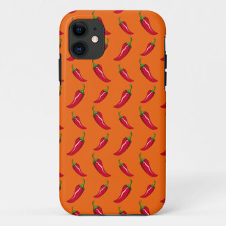 オレンジチリペッパー模様 iPhone 11 ケース