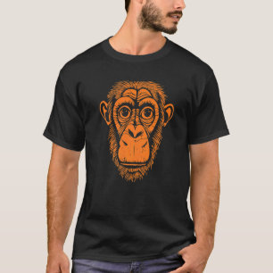 オレンジチンパンジー猿可愛いチンパンジー Tシャツ