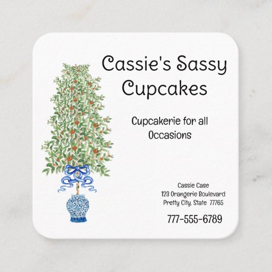 オレンジツリーチノワセリージンジャージャールトピアリー スクエア名刺 (正面)