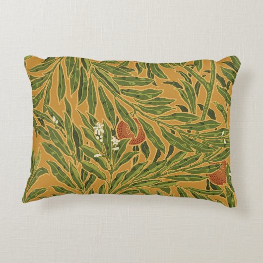 オレンジツリーヴィンテージカラフルフローラ アクセントクッション (裏面)