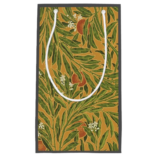 オレンジツリーヴィンテージカラフルフローラ スモールペーパーバッグ (正面)