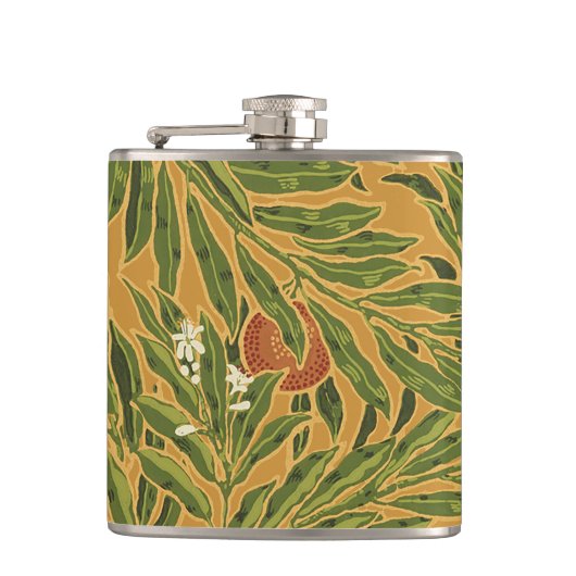 オレンジツリーヴィンテージカラフルフローラ フラスク (正面)