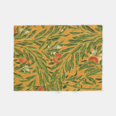 オレンジツリーヴィンテージカラフルフローラ フリースブランケット (正面(横))