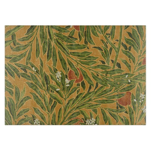 オレンジツリーヴィンテージ壁紙パターンアールヌーボー カッティングボード (正面)