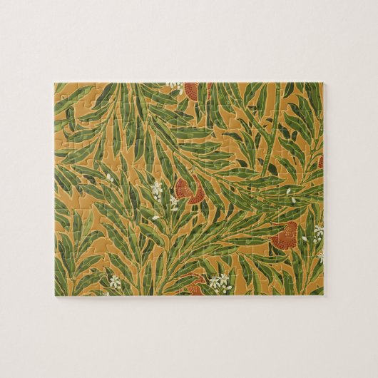 オレンジツリーヴィンテージ壁紙パターンアールヌーボー ジグソーパズル (横)