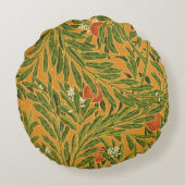 オレンジツリーヴィンテージ壁紙パターンアールヌーボー ラウンドクッション (裏面)