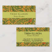 オレンジツリーヴィンテージ壁紙パターンアールヌーボー 名刺 (正面/裏面)