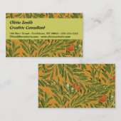 オレンジツリーヴィンテージ壁紙パターンアールヌーボー 名刺 (正面/裏面)