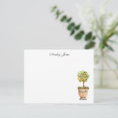 オレンジツリー柑橘類トピアリーイラストレーションノート サンキューカード (スタンド正面)