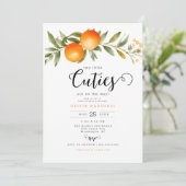 オレンジツーリトルかわいこちゃんツインベビーシャワー 招待状 (スタンド正面)