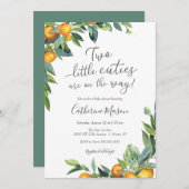 オレンジツーリトルかわいこちゃんベビーシャワー 招待状 (正面/裏面)