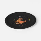 オレンジティラノサウルスディノス宇宙 ペーパープレート (アングル)