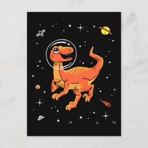 オレンジティラノサウルスディノス宇宙 ポストカード