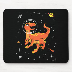 オレンジティラノサウルスディノス宇宙 マウスパッド