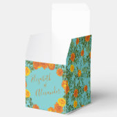 オレンジティール（緑がかった色）アクア牡丹&バラフローラ結婚ズ フェイバーボックス (オープン)